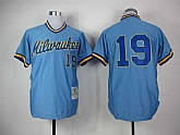 Milwaukee Brewers #19 Robin Yount mitchell and ness Blue Stitched MLB Jersey,baseball caps,new era cap wholesale,wholesale hats